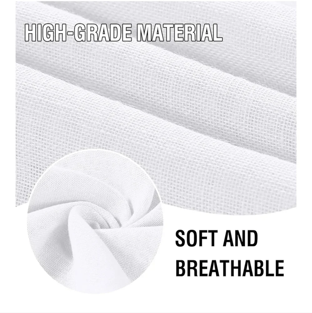 NWT! H Versailtex Elegant White Linen Curtains set of 2 panels 52 x 108